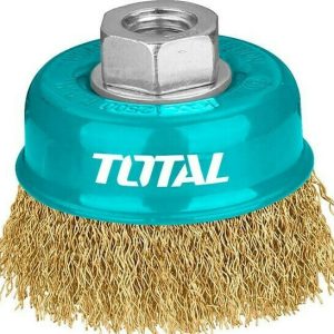 Total TAC32051 Συρματόβουρτσα Καμπάνα με Κοτσίδες για Γωνιακό Τροχό 125mm