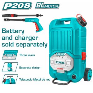 TOTAL Επαγγ. Πλυστικό Υψηλής Πίεσης Μπατ. Li-ion 2X20V Χωρίς Μπαταρία & Φορτιστή TPWLI4006
