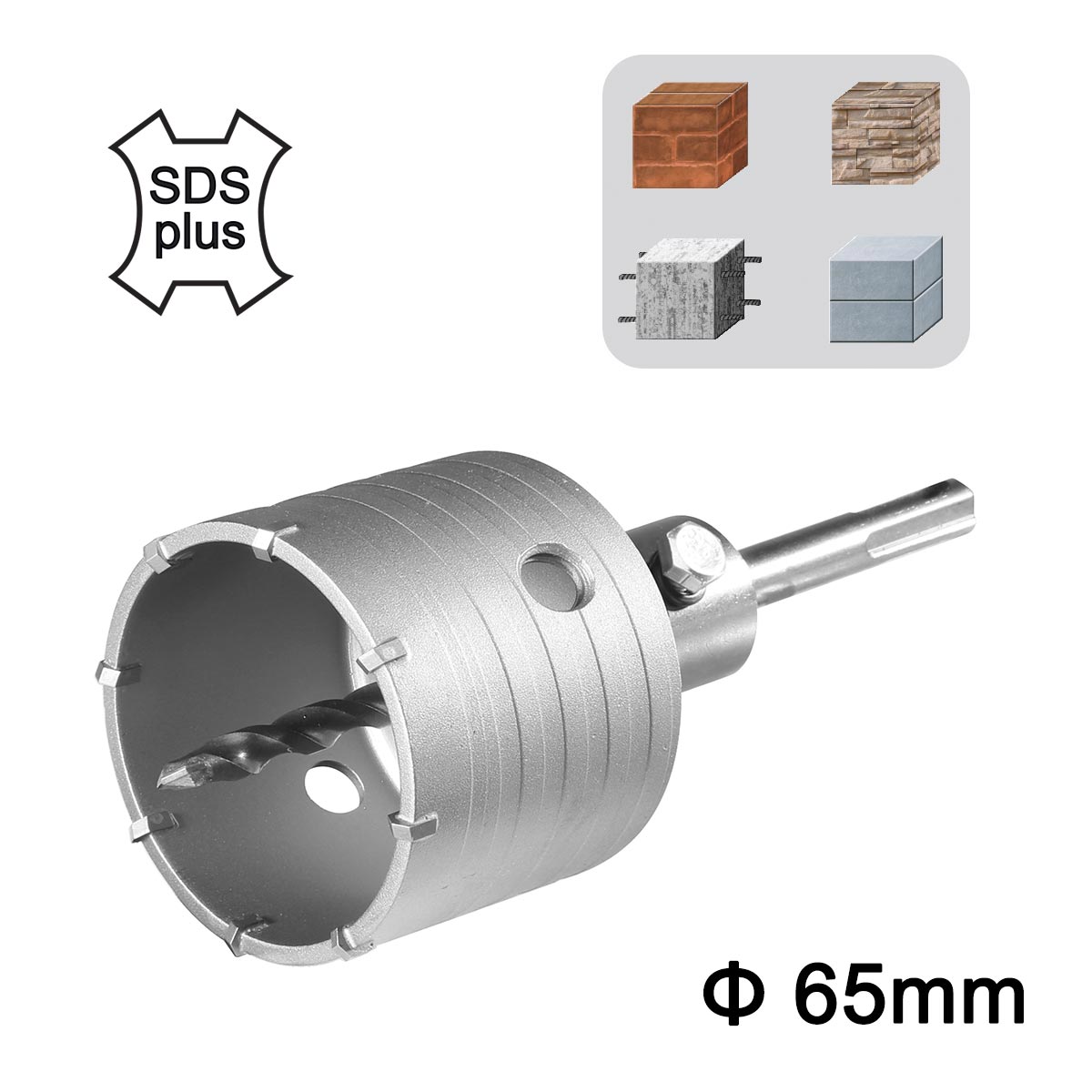 Ποτηροκορώνα Τούβλου SDS plus 65mm